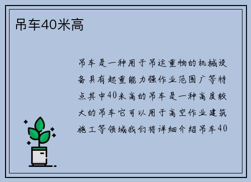 吊车40米高